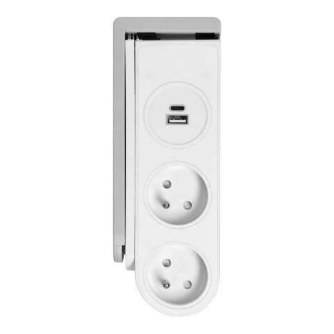 Listwa zasilająca biurkowa z ładowarką USB i sprężynowym zaciskiem mocującym