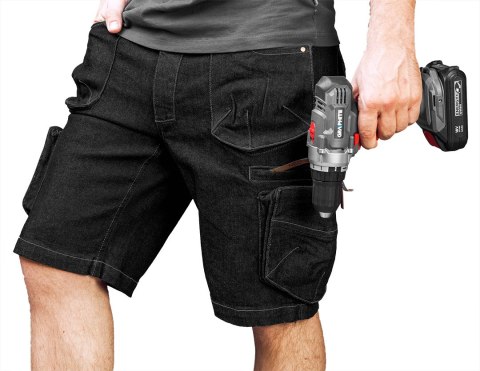Krótkie spodenki robocze DENIM, czarne, rozmiar XL