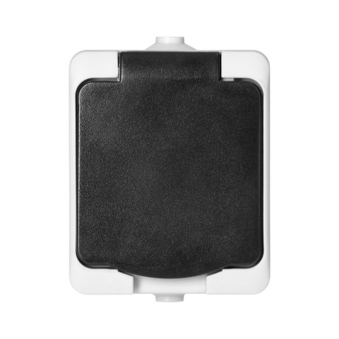 Gniazdo pojedyncze 2P+Z AQUATIC MINI IP54 biało-czarne