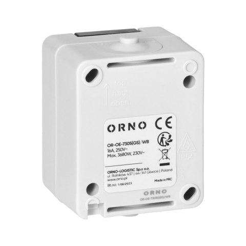Gniazdo pojedyncze 2P+Z AQUATIC MINI IP54 biało-czarne