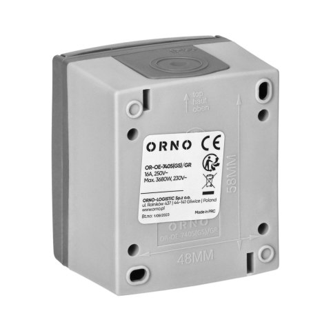 Gniazdo pojedyncze 2P+Z Schuko AQUATIC PRO IP55 szaro-grafitowe