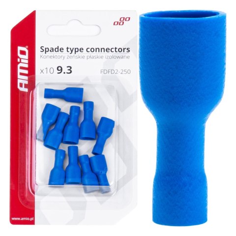 Konektory izolowane żeńskie płaskie 6.6mm amio-03068