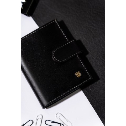 Eleganckie etui na dokumenty w czarnym kolorze wykonane ze skóry naturalnej - Rovicky