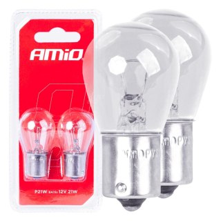 Żarówki halogenowe p21w ba15s 12v 2szt. blister amio-03351