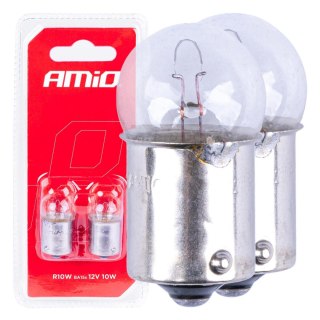 Żarówki halogenowe r10w ba15s 12v 2szt. blister amio-03350