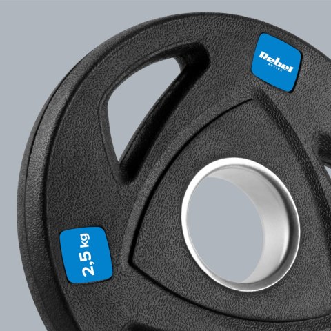 Obciążenie żeliwne olimpijskie gumowane zestaw 4x2.5kg, otwór 51mm , REBEL ACTIVE