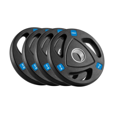 Obciążenie żeliwne olimpijskie gumowane zestaw 4x5kg, otwór 51mm , REBEL ACTIVE
