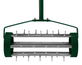 Aerator ręczny, wertykulator walcowy do trawy 27 kolcy, średnica 15 cm