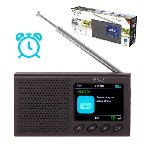 AD 1198 Radio przenośne - lcd - fm - bluetooth - zegar