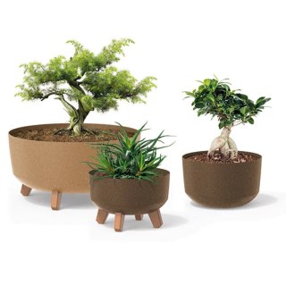 Doniczka Gracia Eco Wood-biały eco-FSC mix credit-DNV-COC-002260 DGRL200W-S449W śr. 200 mm