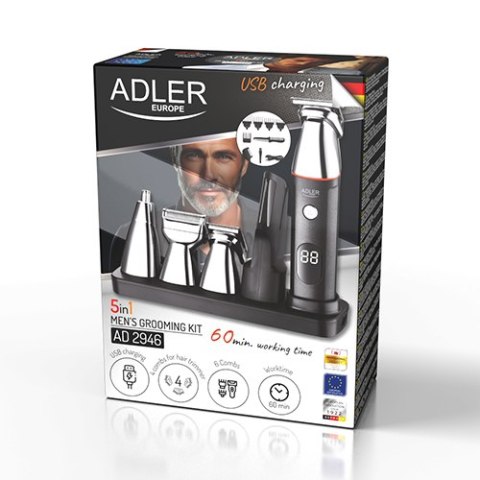 AD 2946 Trymer - zestaw do pielęgnacji dla mężczyzn 5 w 1 z wyświetlaczem lcd