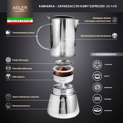 AD 4419 Kawiarka zaparzacz do kawy espresso - 350ml