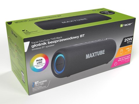Głośniki TRACER MaxTube TWS BT BLACK