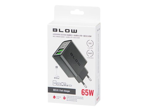 76-023# Ładowarka sieciowa gniazdousbx2 + usb-c qc+pd 65w
