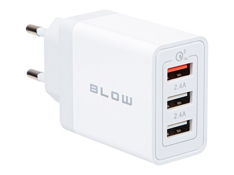 76-027# Ładowarka sieciowa gniazdousbx2 + usb qc 30w