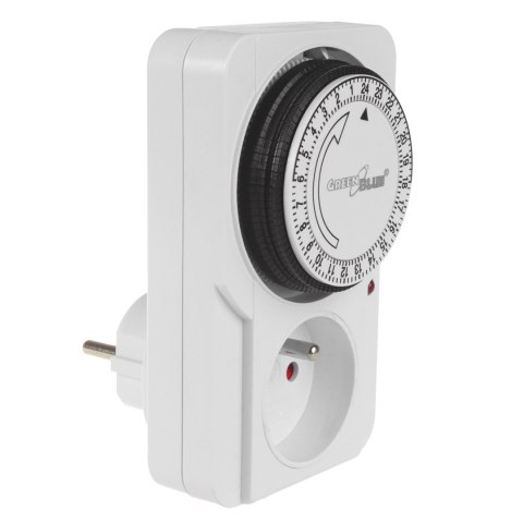 Włącznik czasowy - timer mechaniczny GreenBlue, 48 programów, max. obciążenie 16A, IP20, GB360 E