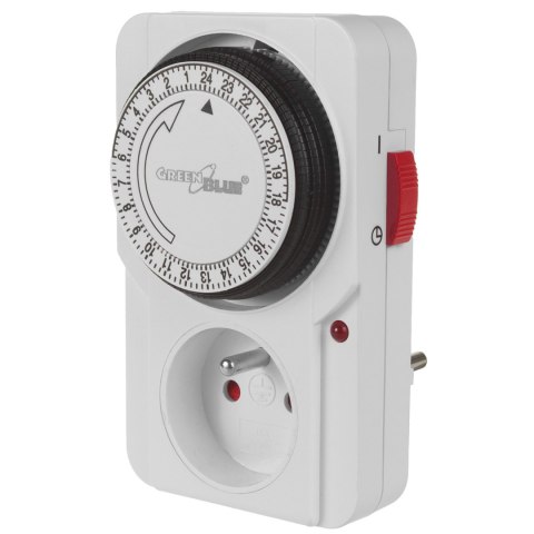 Włącznik czasowy - timer mechaniczny GreenBlue, 48 programów, max. obciążenie 16A, IP20, GB360 E