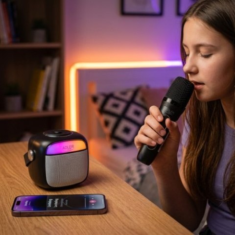 AD 1199 black Głośnik do karaoke z mikrofonem - sd/usb/aux/bluetooth
