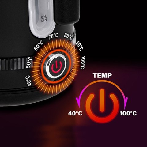 AD 1295 black Czajnik metalowy 1,7l z lcd & regulacją temperatury