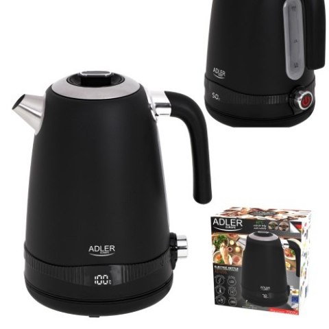 AD 1295 black Czajnik metalowy 1,7l z lcd & regulacją temperatury