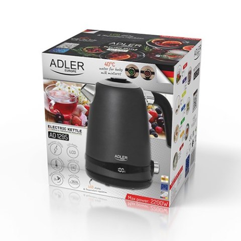 AD 1295 grey Czajnik metalowy 1,7l z lcd & regulacją temperatury