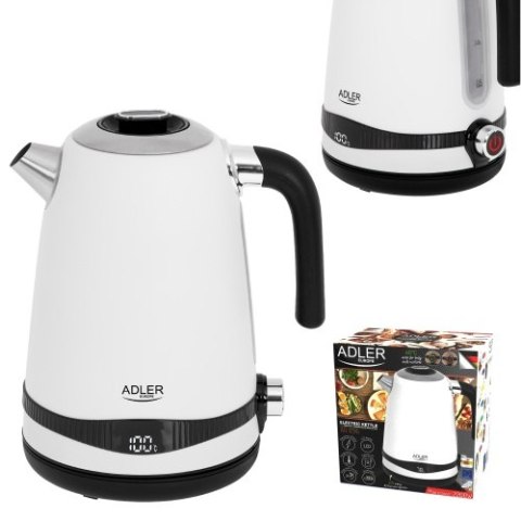 AD 1295 white Czajnik metalowy 1,7l z lcd & regulacją temperatury