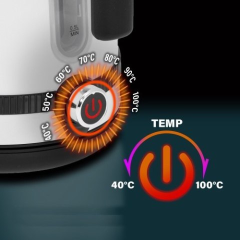 AD 1295 white Czajnik metalowy 1,7l z lcd & regulacją temperatury