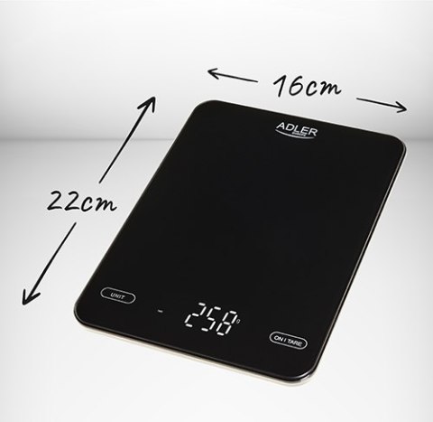 AD 3177 black Waga kuchenna 10kg ładowana przez usb