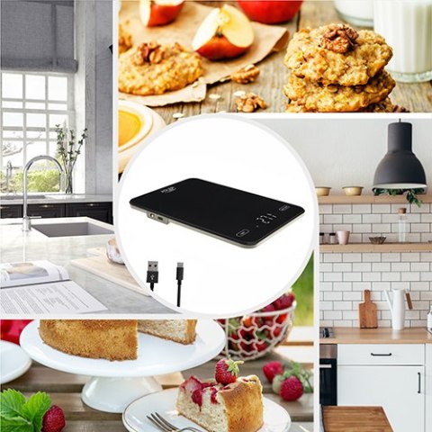 AD 3177 black Waga kuchenna 10kg ładowana przez usb