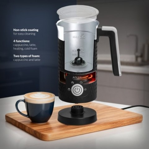 AD 4494 black Spieniacz do mleka - spienianie i podgrzewanie (latte i cappucino)
