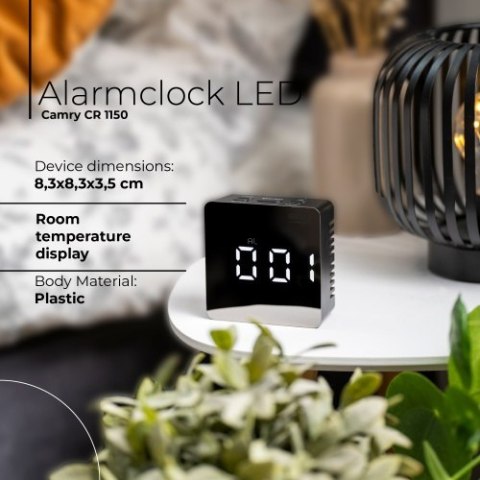 CR 1150 black Budzik led