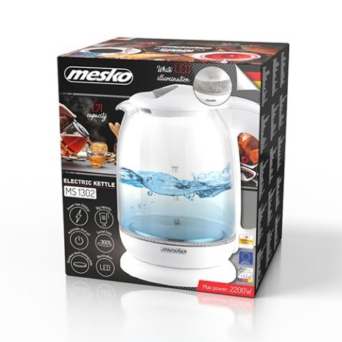 MS 1302 white Czajnik szklany 1,7 l