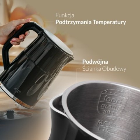 AD 1350 Czajnik metalowy led z regulacją temperatury 1,7l