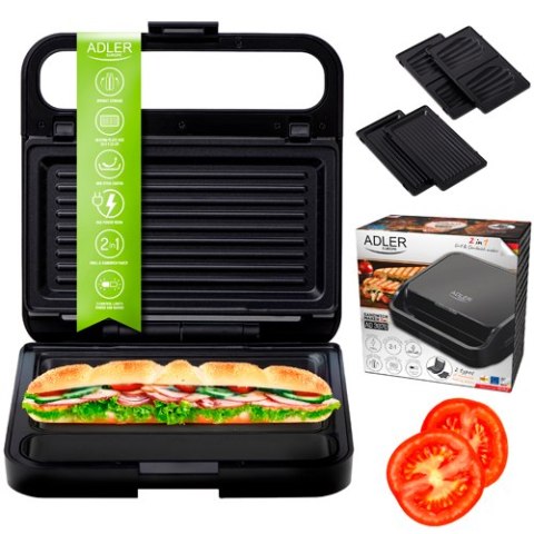 AD 3070 black Opiekacz do kanapek 2 w 1