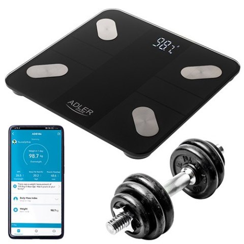 AD 8186 Black Waga łazienkowa analityczna smart - aplikacja tuya