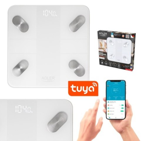 AD 8186 white Waga łazienkowa analityczna smart - aplikacja tuya