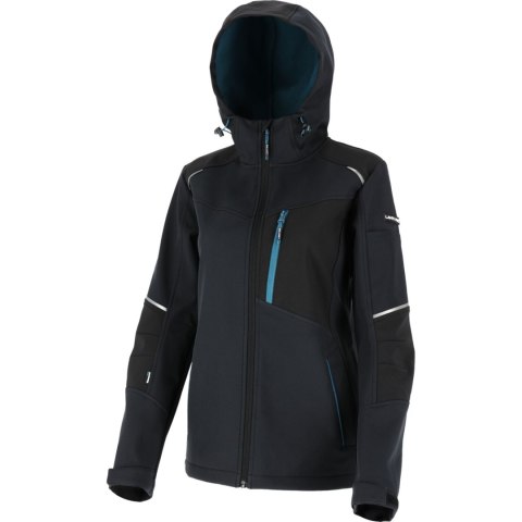 Kurtka softshell z kapt. damska czar.-turkus., "xl",ce,lahti