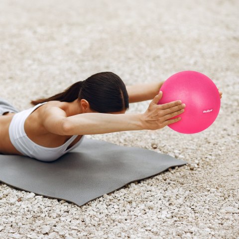 Mini piłka gimnastyczna do pilates rehabilitacyjna 25cm, kolor różowy, REBEL ACTIVE