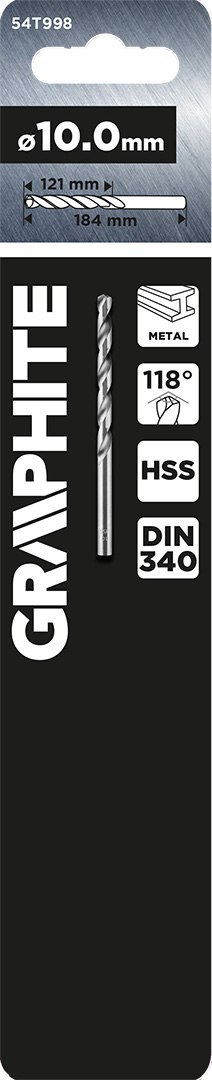 Wiertło do metalu HSS, DIN 340, przedłużane, 10 mm