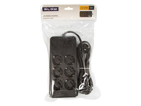 98-211# Przedłużacz sieciowy ps-630 6-gniazd 3xusb 1xusb-c 3m czarny 3x1mm`