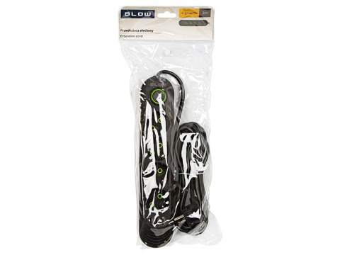 98-220# Przedłużacz sieciowy ps-430 4-gniazda 3xusb 3m czarny 3x1mm