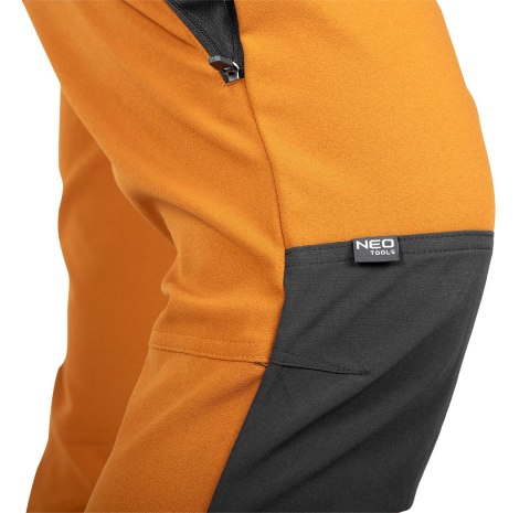 Spodnie robocze OUTDOOR, 4 way stretch, musztardowo-szare, rozmiar XXXL