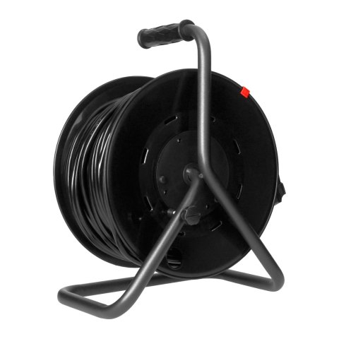 Przedłużacz bębnowy, 4 gniazda 2P+Z, kabel PVC H05VV-F 3x1,5mm-, długość - 50m, STAŁE GNIAZDA, termik, przesłony torów prądowych