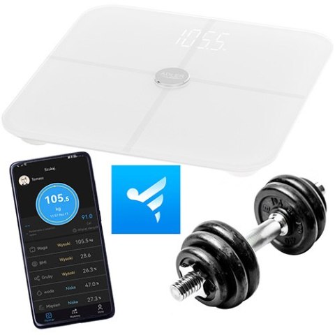 AD 8187 White Waga łazienkowa analityczna smart - aplikacja fitgo