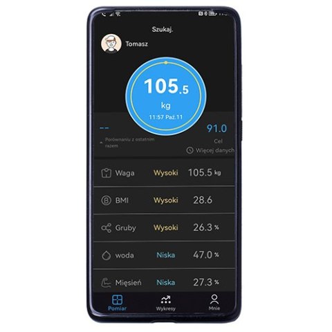 AD 8187 White Waga łazienkowa analityczna smart - aplikacja fitgo