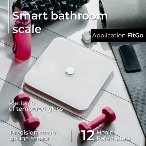 AD 8187 White Waga łazienkowa analityczna smart - aplikacja fitgo