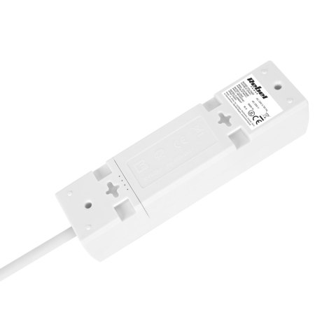 Przedłużacz 3 gniazda 1,5m typu francuskiego bez przełącznika (3x1,0mm) Rebel biały