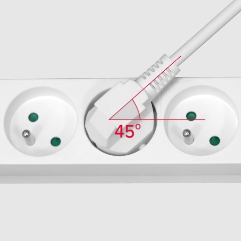 Przedłużacz 3 gniazda 3m typu francuskiego bez przełącznika (3x1,5mm) Rebel biały