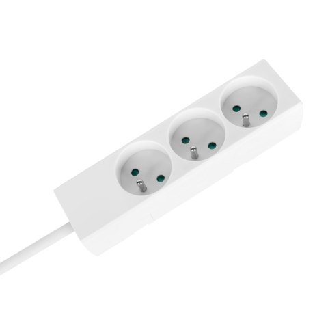Przedłużacz 3 gniazda 5m typu francuskiego bez przełącznika (3x1,5mm) Rebel biały