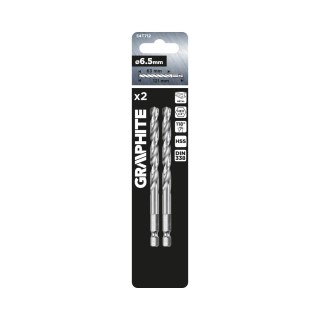 Wiertło do metalu Hex 6.5 mm, 2 szt.